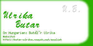 ulrika butar business card